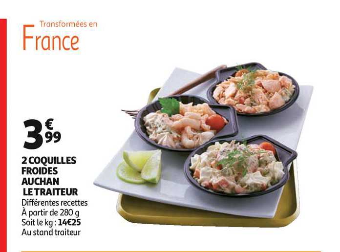 2 coquilles froides auchan le traiteur