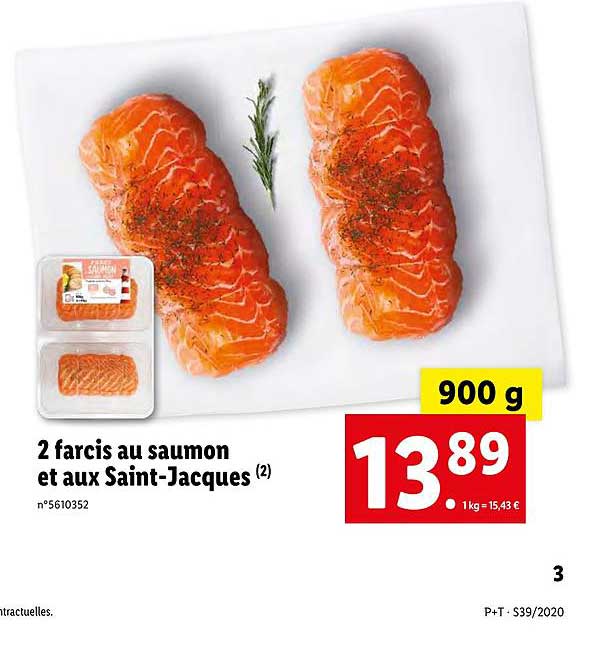 2 farcis au saumon et aux saint jacques