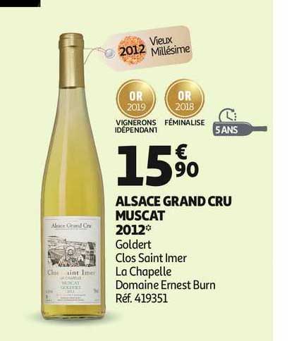 alsace grand cru muscat 2012 goldert clos saint imer la chapelle domaine ernest burn