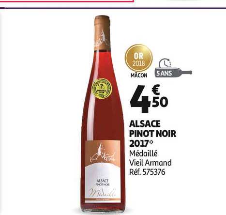 alsace pinot noir 2017 médaillé vieil armand