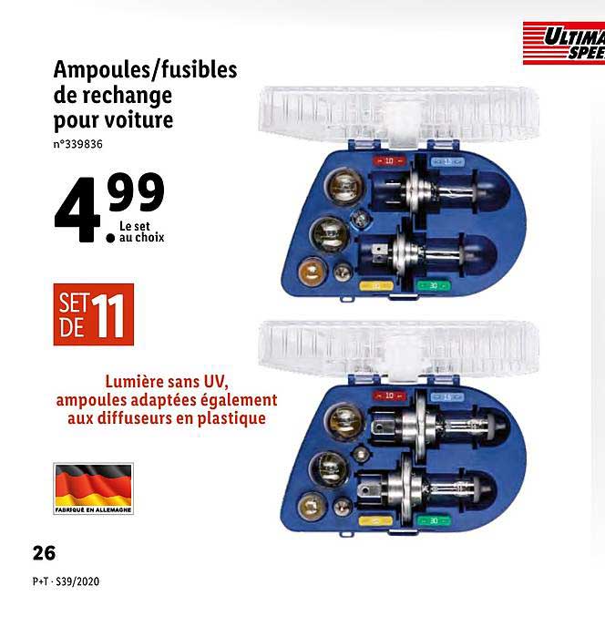 ampoules fusibles de rechange pour voiture