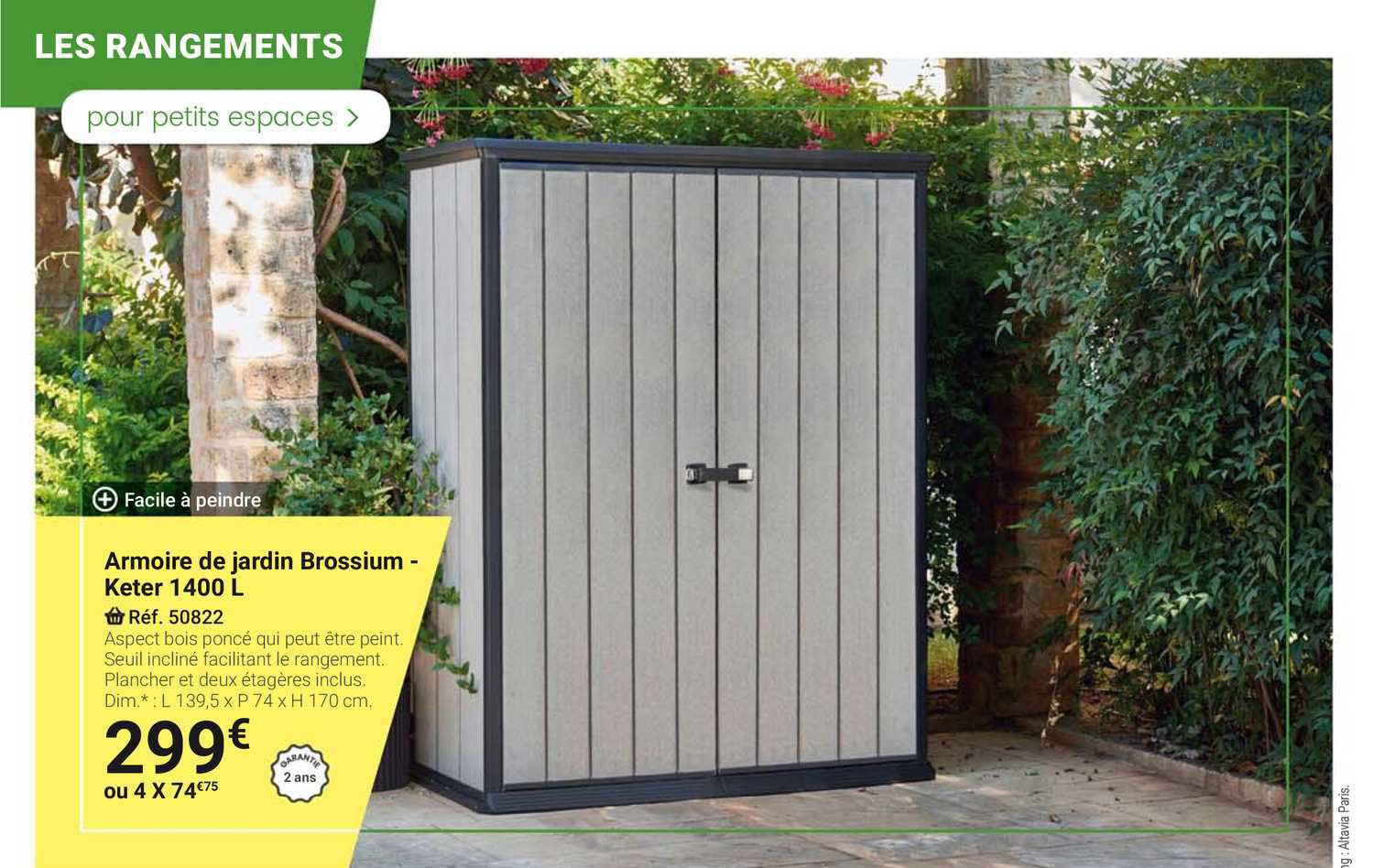 armoire de jardin brossium keter 1400 l