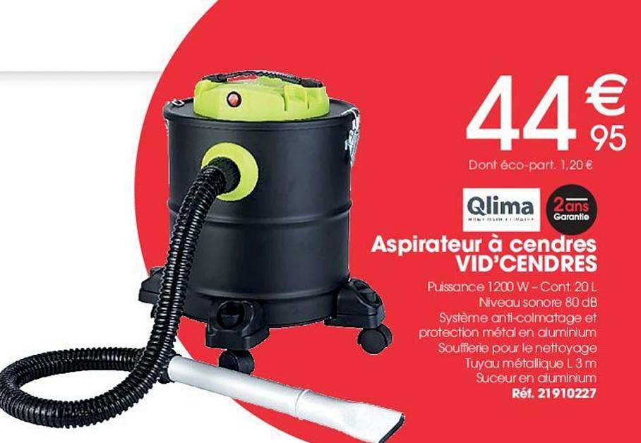 aspirateur à cendres vid'cendres qlima