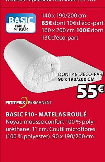 basic f10 matelas roulé petit prix