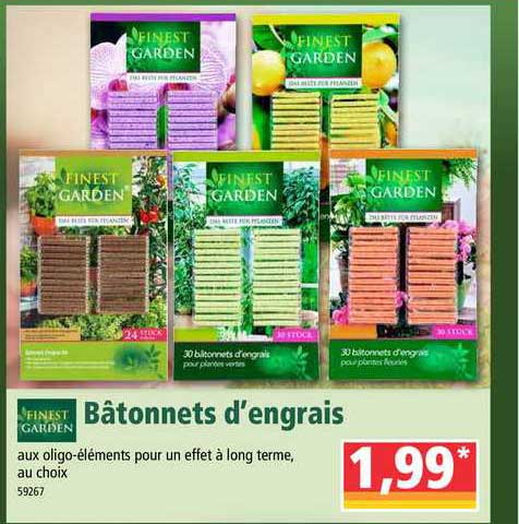 bâtonnets d'engrais finest garden