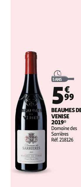 beaumes de venise 2019 domaine des sarrières