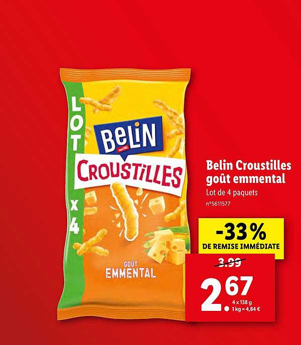 Belin Croustilles Goût Emmental -33% De Remise Immédiate