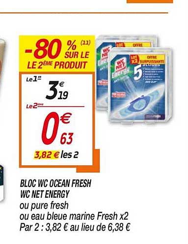 Bloc Wc Ocean Fresh Wc Net Energy -80% Sur Le 2ème Produit