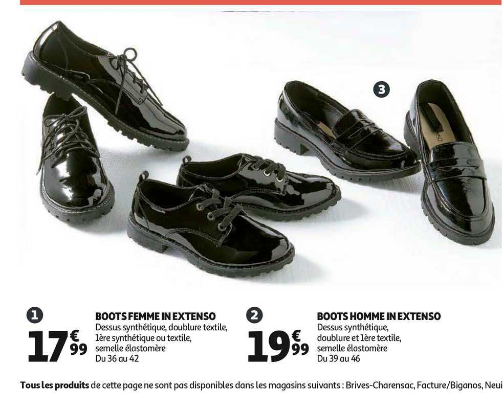 boots femme in extenso boots homme in extenso