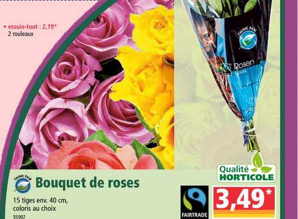 bouquet de roses think fair qualité horticole