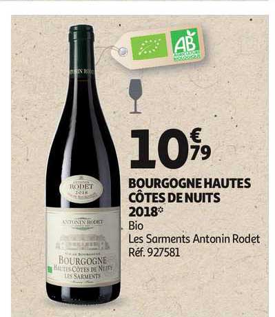 bourgogne hautes côtes de nuits 2018 bio les sarments antonin rodet