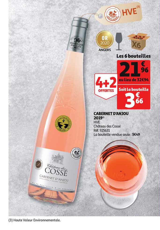 cabernet d'anjou 2019 hve château des cossé 4+2 offertes