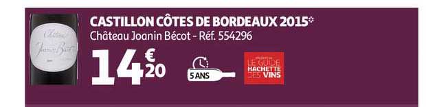 castillon côtes de bordeaux 2015 château joanin bécot