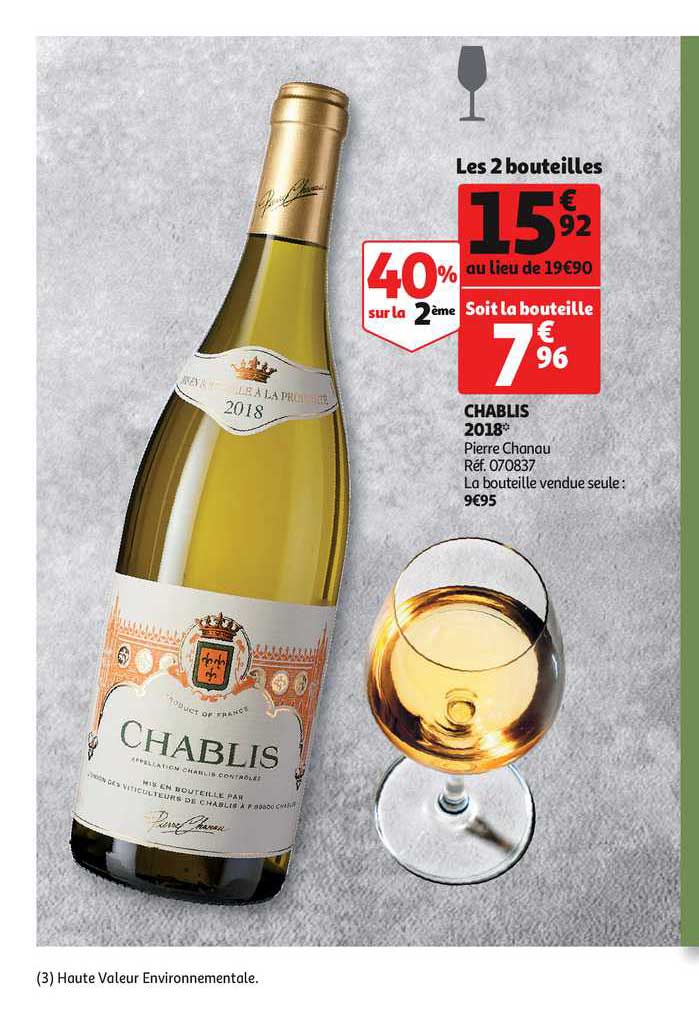 chablis 2018 pierre chanau 40% sur la 2ème
