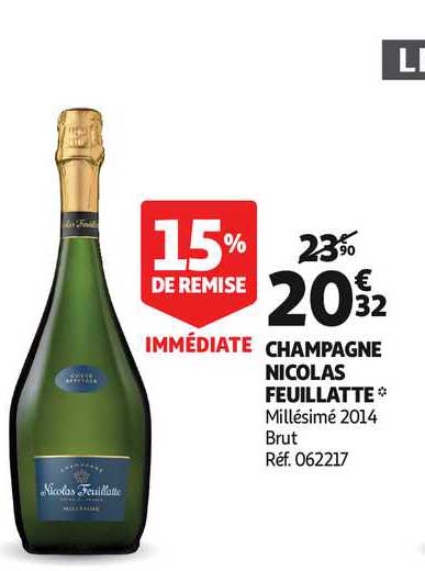 champagne nicolas feuillatte 15% de remise immédiate