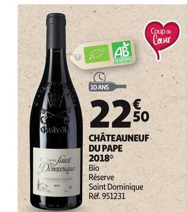 châteauneuf du pape 2018 bio réserve saint dominique