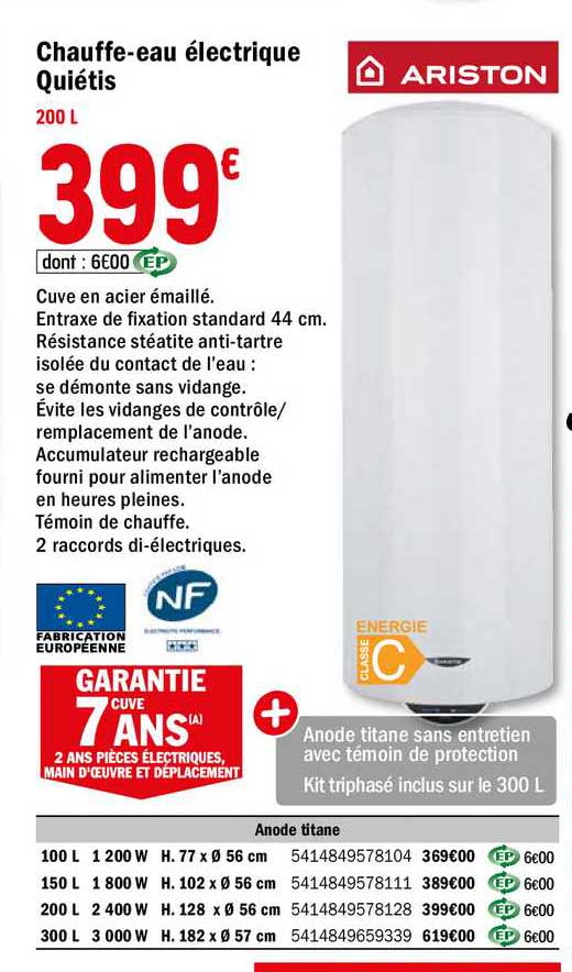 chauffe eau électrique quiétis ariston