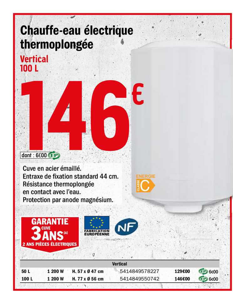 chauffe eau électrique thermoplongée