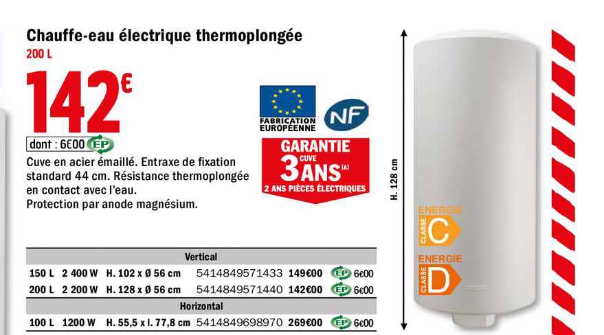 chauffe eau électrique thermoplongée