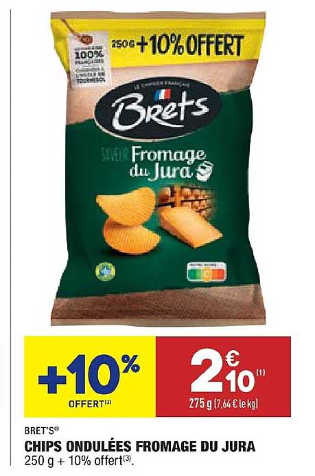 chips ondulées fromage du jura bret's