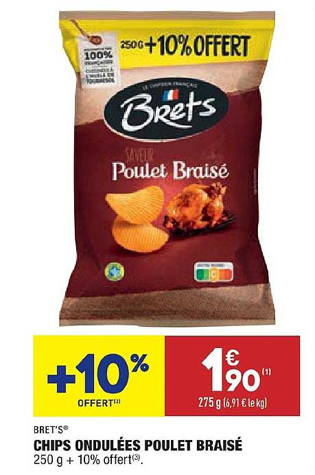 chips ondulées poulet braisé bret's