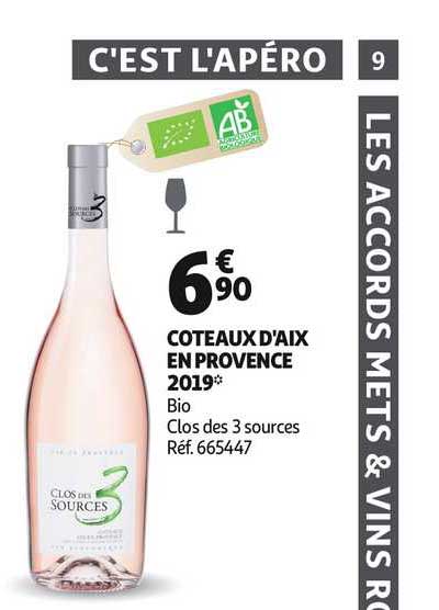 coteaux d'aix en provence 2019 bio clos des 3 sources