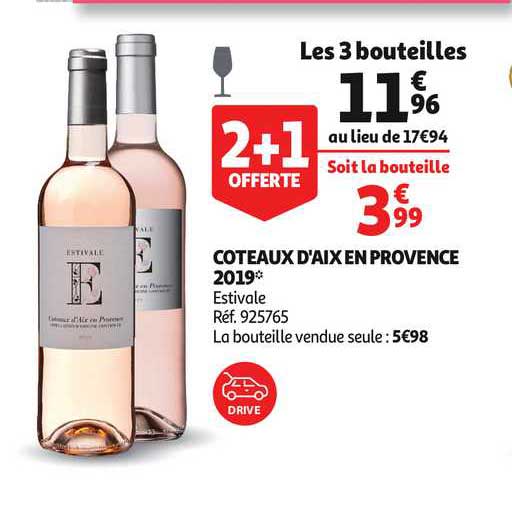 coteaux d'aix en provence 2019 estivale 2+1 offerte