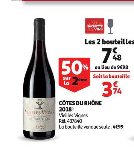 côtes du rhône 2018 vieilles vignes 50% sur la 2ème