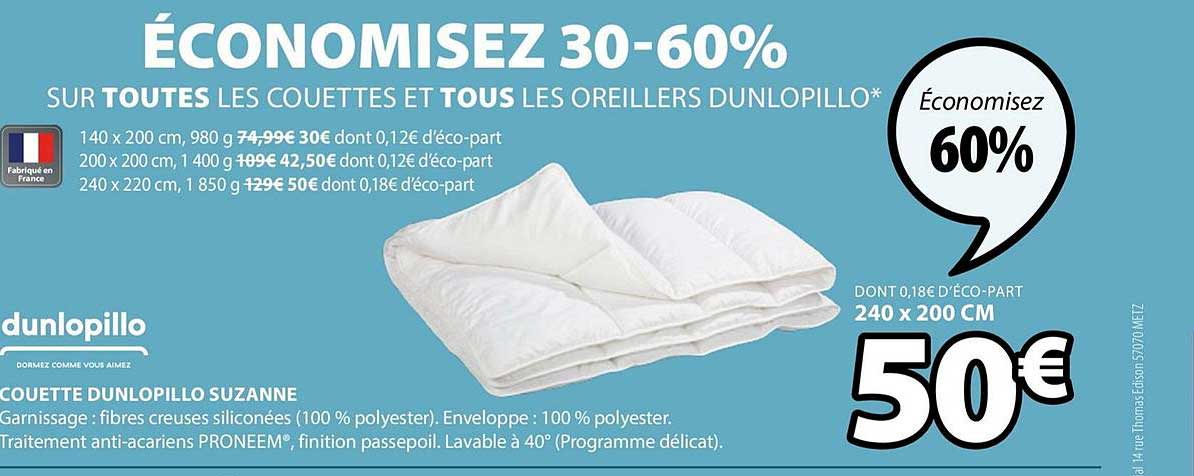 couette dunlopillo suzanne