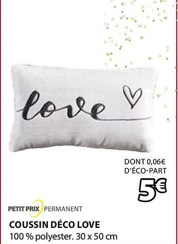 coussin déco love petit prix