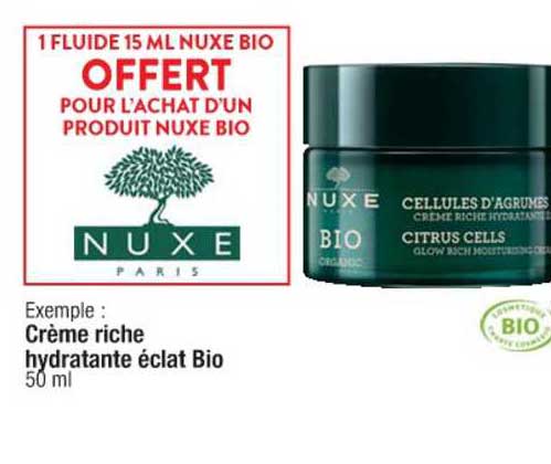 Crème Riche Hydratante éclat Bio Nuxe