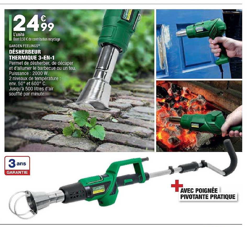 désherbeur thermique 3 en 1 garden feelings