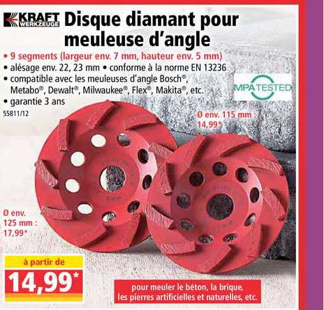 disque diamant pour meuleuse d'angle kraft werkzeuge