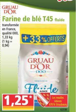 farine de blé t45 fluide gruau d'or