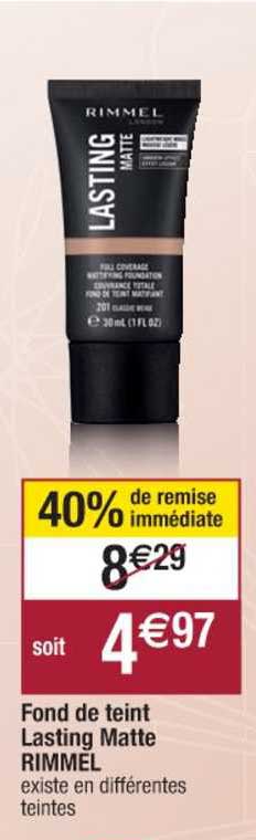 fond de teint lasting matte rimmel 40% remise immédiate