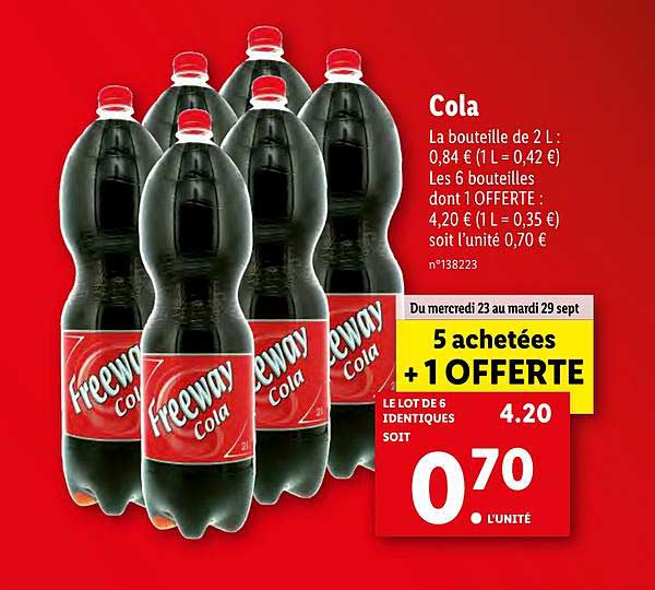 freeway cola 5 achetées + 1 offferte