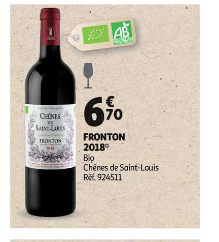 fronton 2018 bio chênes de saint louis