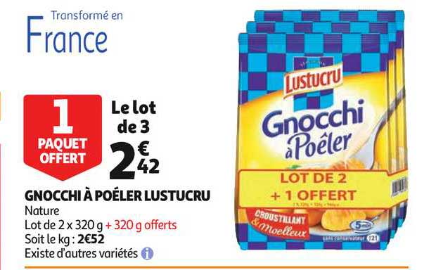 Gnocchi à Poéler Lustucru 1 Paquet Offfert