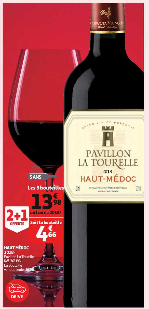 haut médoc 2018 pavillon la tourelle 2+1 offerte