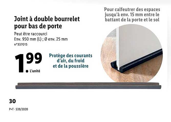 Joint à Double Bourelet Pour Bas De Porte