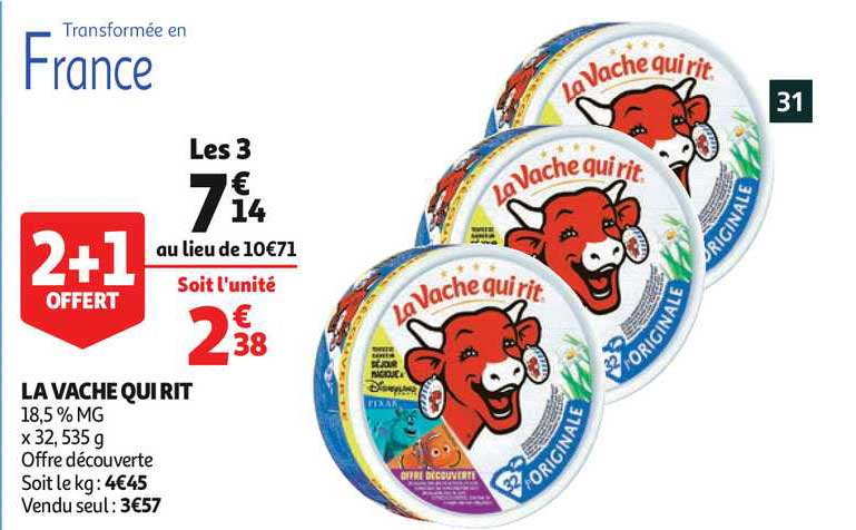 la vache qui rit 2+1 offert