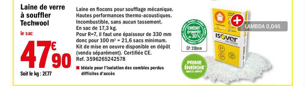 laine de verre à souffler techwool