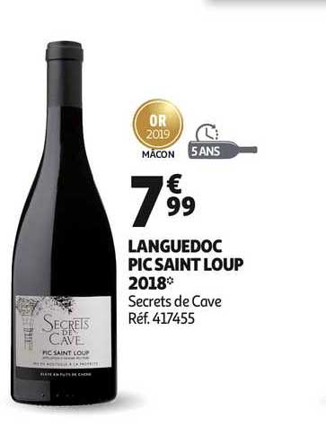 languedoc pic saint loup 2018 secret de cave