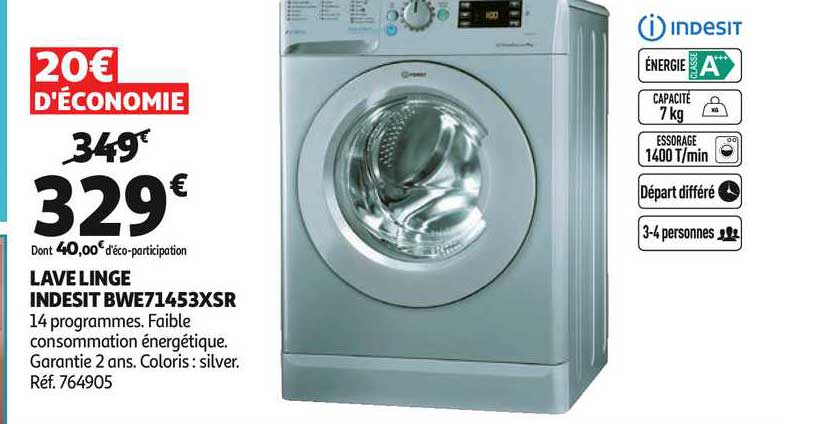 lave linge indesit bwe7153xsr
