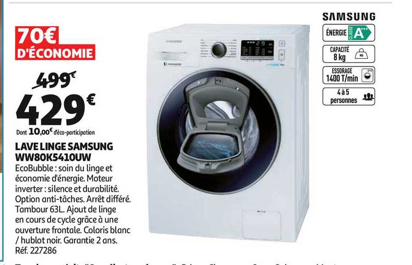 lave linge samsung ww80k5410uw
