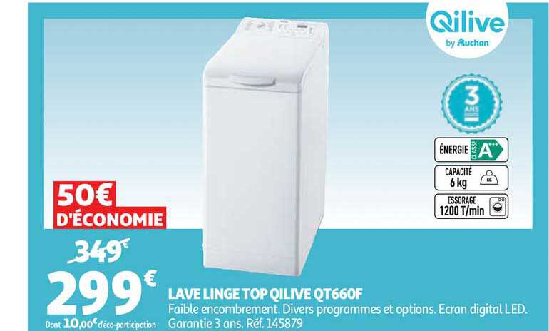 lave linge top qilive qt660f