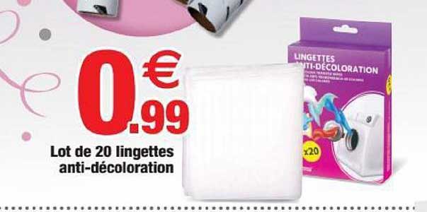 lot de 20 lingettes anti décoloration