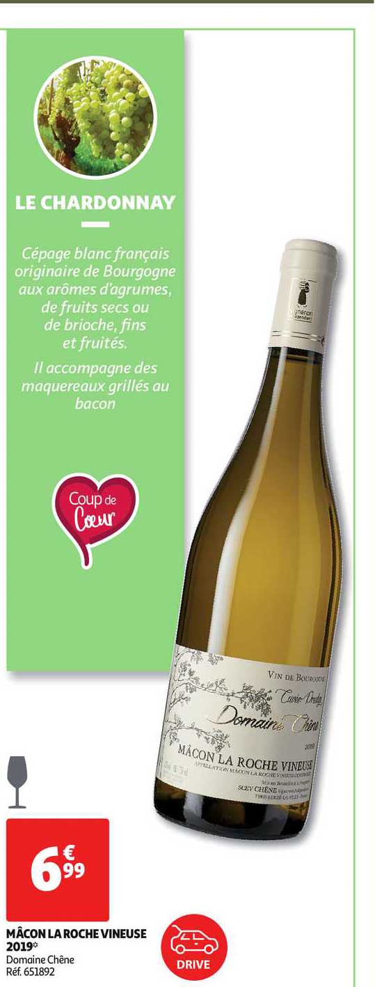 mâcon la roche vineuse 2019 domaine chêne