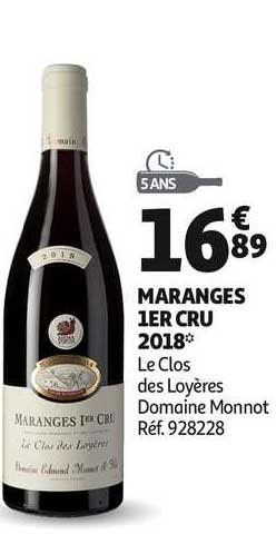 maranges 1er cru 2018 le clos des loyères domaine monnot