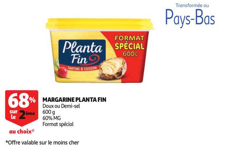 Margarine Planta Fin 68% Sur Le 2ème Au Choix